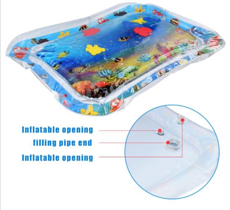 Baby Inflatable Water Mat, Infants Summer Beach Water Mat Patted Pad Water Cushion For Infants Toddlers Summer Fun Activity Play Toys Baby Pillows